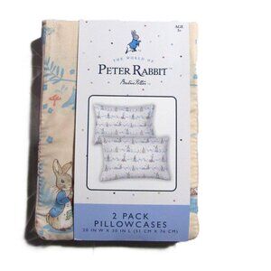 BEATRIX POTTER PETER RABBIT PILLOW CASES, SET OF 2  STANDARD NEW  YELLOW